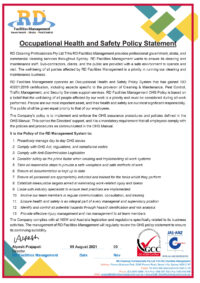 Occupational Health and Safety Policy Statement