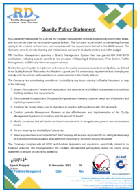 ISO 9001 Quality Policy Statement